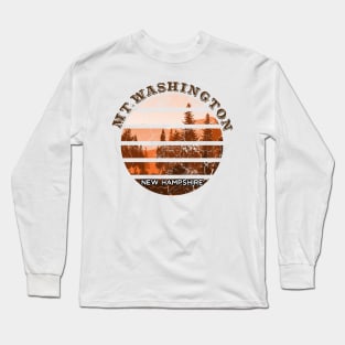 Mt Washington New Hampshire Retro Sunset Long Sleeve T-Shirt